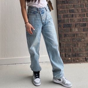 [SOLD] Asymmetrical button denim jeans